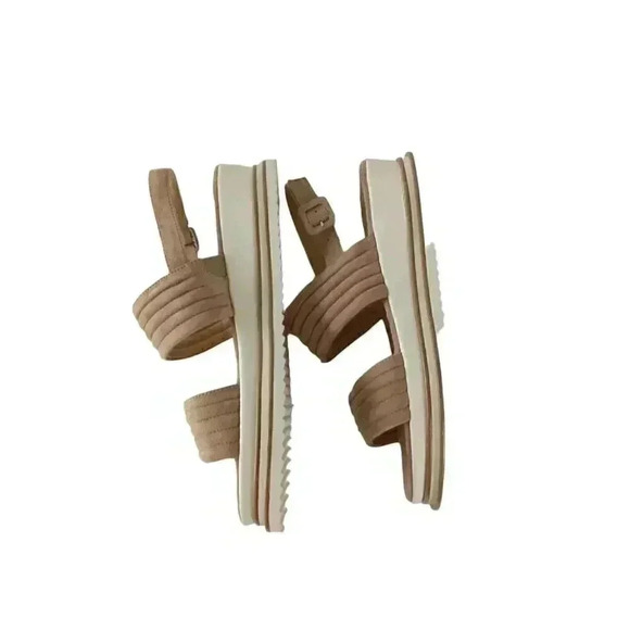 Luca Grossi Womens Sandals Beige Suede Open Toe Slingback Buckle Size 40 - Picture 6 of 10